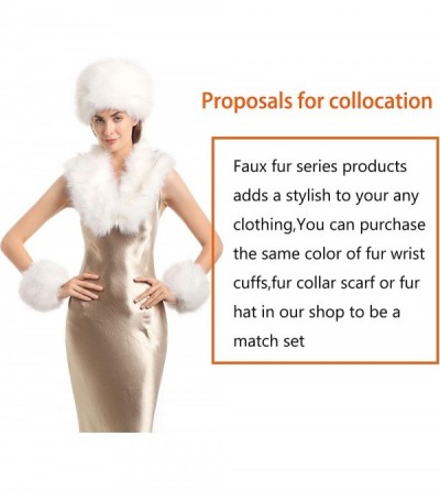 Skullies & Beanies Women's Faux Fur Hat for Winter with Stretch Cossack Russion Style White Warm Cap - White - CB18HG5809Y $1...
