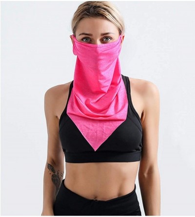 Balaclavas Women/Men Scarf Outdoor Headwear Bandana Sports Tube UV Face Mask for Workout Yoga Running - Rose Red - C2197Y0Q73...