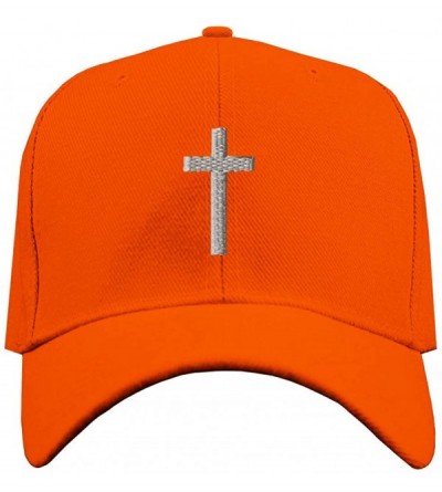 Baseball Caps Baseball Cap Cross Silver Embroidery Acrylic Dad Hats for Men & Women Strap - Orange Design Only - C312L4FWIJH ...