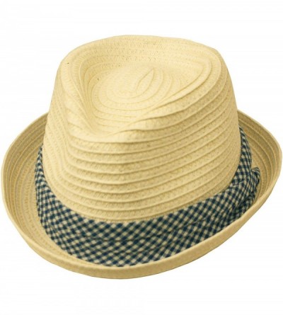 Fedoras Mens Summer Fedora Cuban Style Short Brim Hat - F2090natural - CZ199GA7O7T $51.51