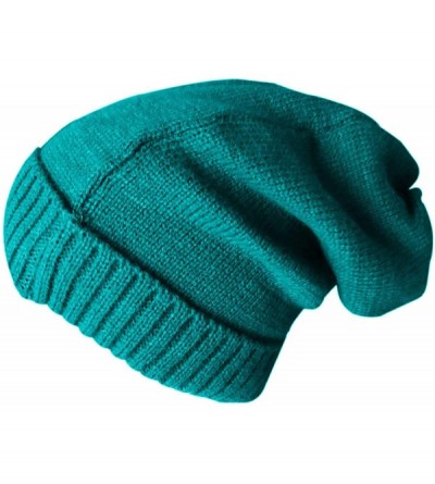 Skullies & Beanies Slouchy Beanie Winter Hats for Men and Women- Warm Fleece Lined Knit Skully - Turquoise - CQ180OX6504 $8.57
