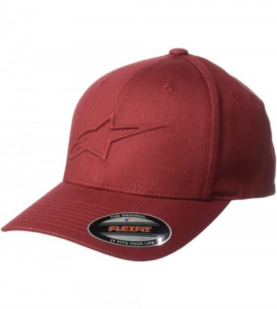 Baseball Caps Men's Logo Flexfit Hat Curved Bill Structured Crown - Ageless Emboss Hat Burgundy - CY18HGGMGQO $31.76