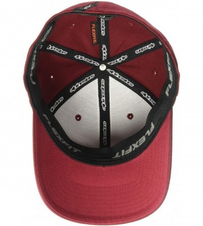 Baseball Caps Men's Logo Flexfit Hat Curved Bill Structured Crown - Ageless Emboss Hat Burgundy - CY18HGGMGQO $31.76