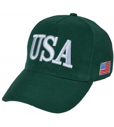 Baseball Caps USA Baseball Cap Polo Style Adjustable Embroidered Dad Hat with American Flag for Men and Women - 0.usa Green -...