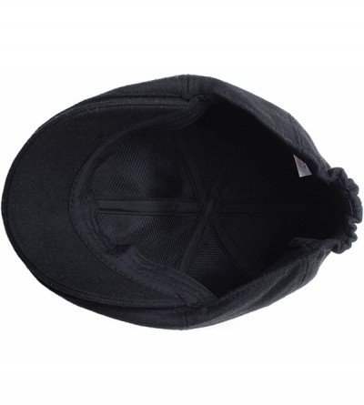Baseball Caps Wool Warm Fabric Basic Hunting Gatsby Ivy Cap Cabbie Ascot Newsboy Beret Hat - Black - CT129DHF00H $26.92