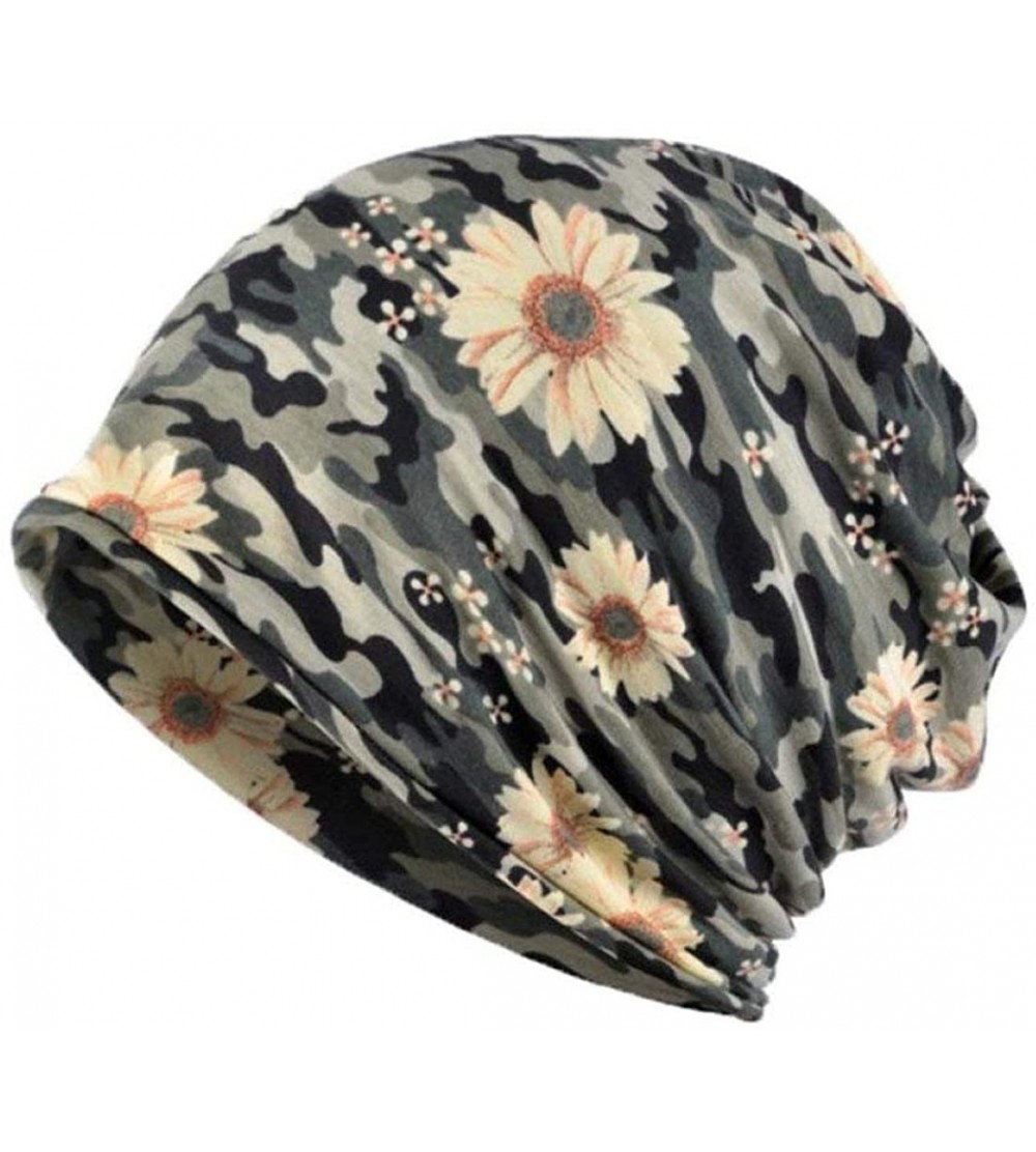 Skullies & Beanies Chemo Cancer Sleep Scarf Hat Cap Cotton Beanie Lace Flower Printed Hair Cover Wrap Turban Headwear - CL196...