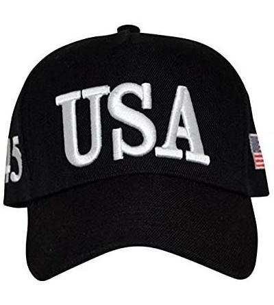 Baseball Caps Cotton Baseball Cap Make America Great Again Trump Hat Adjustable - Usa Black - C418L3ZCNGM $6.92