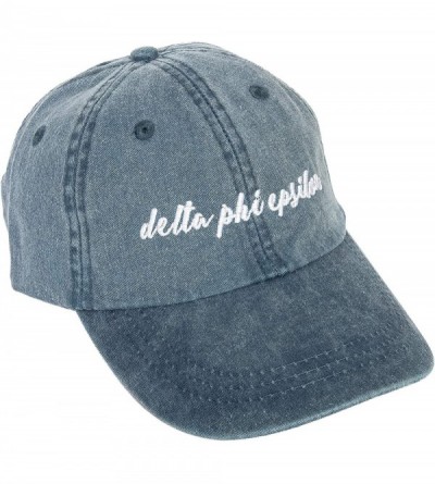 Baseball Caps Delta Phi Epsilon (N) Sorority Baseball Hat Cap Cursive Name Font DPhie - Midnight Blue - CE18S94823S $20.06