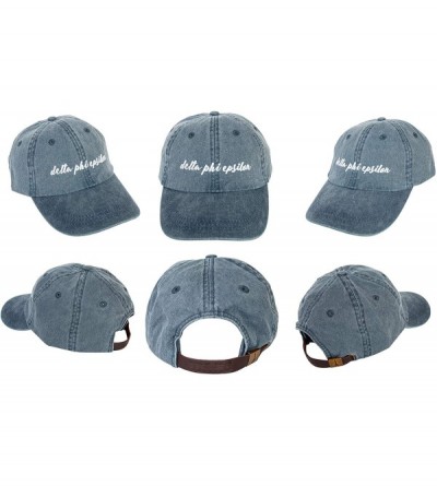 Baseball Caps Delta Phi Epsilon (N) Sorority Baseball Hat Cap Cursive Name Font DPhie - Midnight Blue - CE18S94823S $20.06