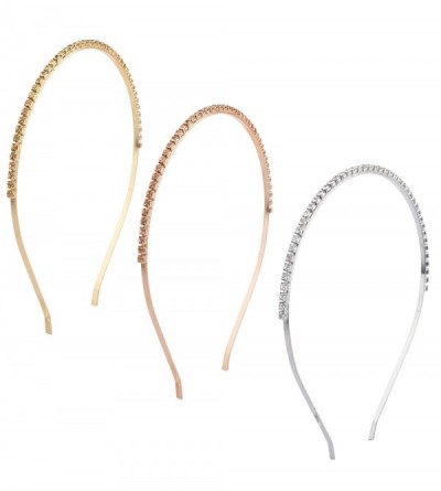 Headbands Multicolored Metallic Faux Plated Rhinestone Fashion Headband - CE18G293U7C $8.91