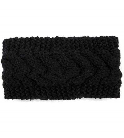 Cold Weather Headbands Cable Knitted Headbands Winter Warm Ear Warmers Chunky Crochet Turban Head Wraps for Women - CP18Y6XDY...
