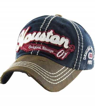 Baseball Caps Lonestar Collection Big T Western Dallas Houston Hats Vintage Distressed Baseball Cap Dad Hat Adjustable - C618...
