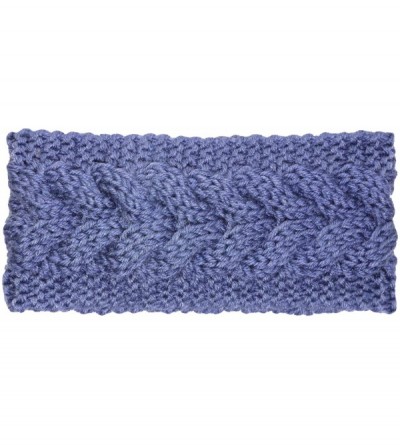 Cold Weather Headbands Plain Braided Winter Knit Headband - Blue - CA11OQ1E507 $8.72