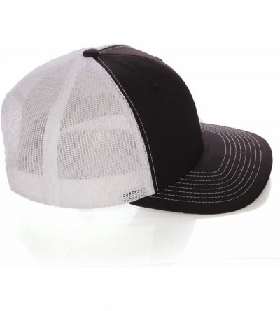 Baseball Caps Vintage Retro Style Plain Two Tone Trucker Hat Adjustable Snapback Baseball Cap - Black White - CL18HM6U96Y $7.94