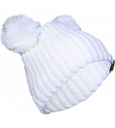 Skullies & Beanies Women/Men's Winter Fur Ball Pompom Beanie Cozy Knit Hat - Pompom7 White - CF188HKR208 $11.04