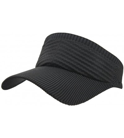 Visors Womens Summer Quick-Dry Mesh Empty Top Golf Stretchy Sun Baseball Visor Hat Cap - Black - CG18H3CXC88 $19.59