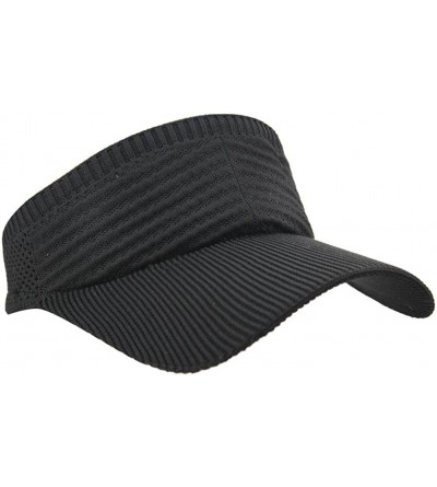 Visors Womens Summer Quick-Dry Mesh Empty Top Golf Stretchy Sun Baseball Visor Hat Cap - Black - CG18H3CXC88 $9.55
