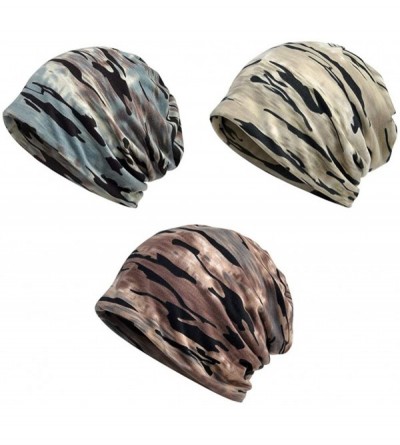 Skullies & Beanies Camouflage Chemo Caps Cancer Headwear Skull Cap Knitted hat Scarf for Womens Mens - 3pack - CM18LWNEXTX $2...