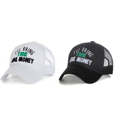 Baseball Caps Womens High Ponytail Hats-Cotton Baseball Caps with Embroidered Funny Sayings - Money-2pack - C818TCZE5I6 $21.87