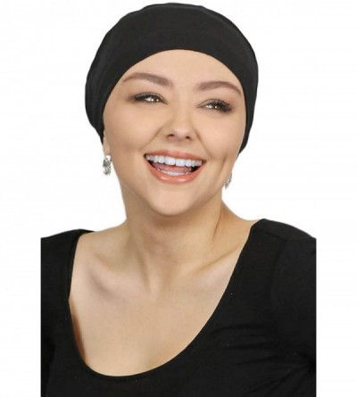 Skullies & Beanies Cancer Headwear Sleeping Coverings Turbans - Black - CB18OWXNY0C $18.77
