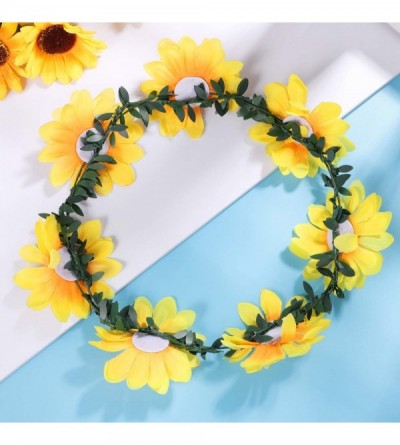 Headbands Floral Headband Sunflower Crown Hair Wreath Flower Garland for Festivals - CB18DS8A8LH $11.33