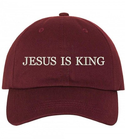 Baseball Caps Jesus is King Embroidered Unisex Baseball Hat - Kanye West Inspired - Music Lover Merch - Burgundy - CA18AS5C56...