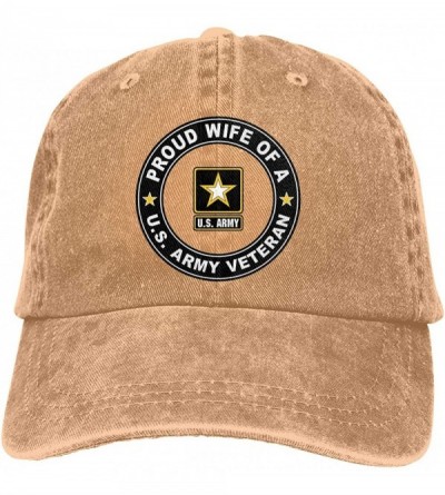 Baseball Caps U.S. Army Veteran Proud Wife Adjustable Baseball Caps Denim Hats Cowboy Sport Outdoor - Natural - CS18QMZZIIQ $...