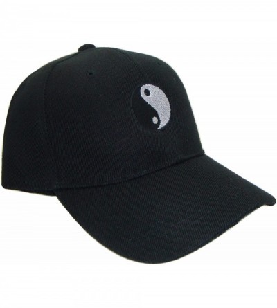 Baseball Caps Yin and Yang Symbol Curved Bill Adjustable Baseball Cap (One Size-Black) - CM11YN2HB2N $12.93