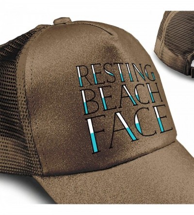 Baseball Caps Resting Beach Face Ponytail Baseball Cap High Bun Ponycap Adjustable Mesh Trucker Hats - Coffee - CI18KK2L5EU $...