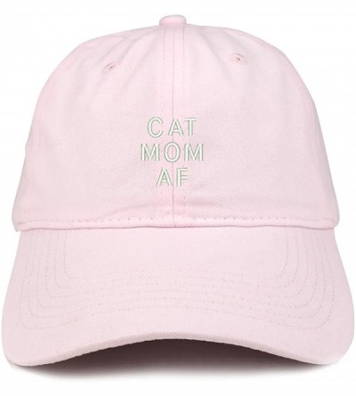 Baseball Caps Cat Mom AF Embroidered Soft Cotton Dad Hat - Lt-pink - CQ18GHSEMIT $14.28