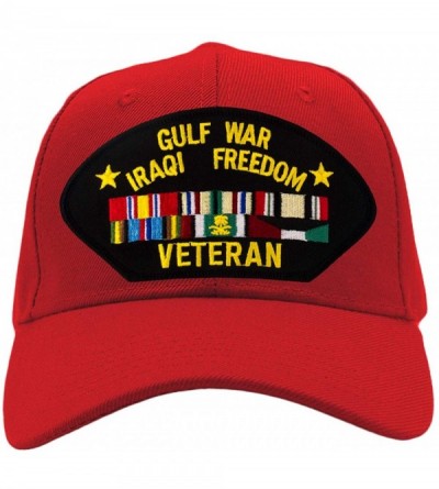 Baseball Caps Gulf War/Iraqi Freedom Veteran Hat/Ballcap Adjustable One Size Fits Most - Red - CB18A6GM5AE $44.14