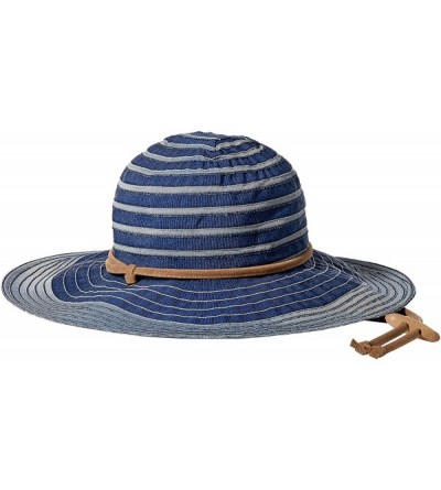 Sun Hats Women's 4-Inch Brim Ribbon Floppy Sun Hat - Denim - CK126ATC7VF $29.84