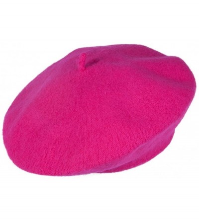 Skullies & Beanies Wool Beret - Hot Pink - C711OG39ANB $11.92