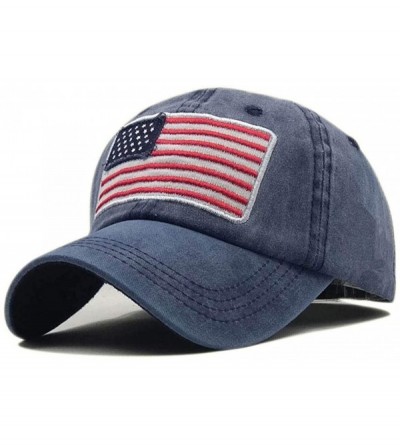 Baseball Caps Washed Baseball-Hats American-Flag Distressed - 100% Distressed Cotton Dad Hat Embroiderred for Unisex - Navy -...