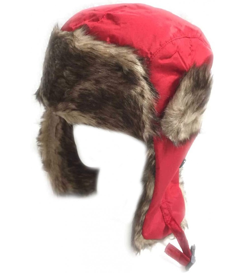 Bomber Hats Faux Fur Fashion Aviator Winter Hat - Red - CU127OP29S1 $12.72