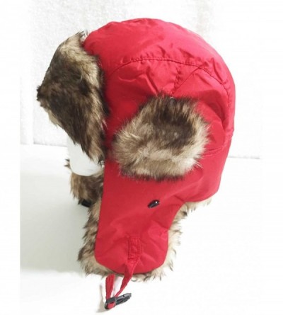 Bomber Hats Faux Fur Fashion Aviator Winter Hat - Red - CU127OP29S1 $12.72