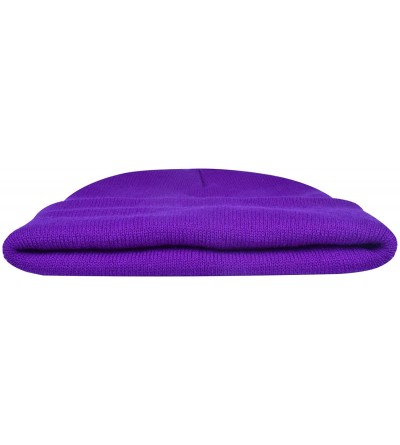 Skullies & Beanies Warm Winter Hat Knit Beanie Skull Cap Cuff Beanie Hat Winter Hats for Men - Purple - CO12J0HS219 $9.77