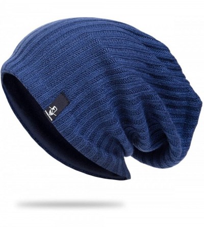 Skullies & Beanies Mens Slouchy Beanie Hat Summer Oversized Knit Cap for Women Winter Skull Cap B309 - Navy - CV18XI34SNC $11.47