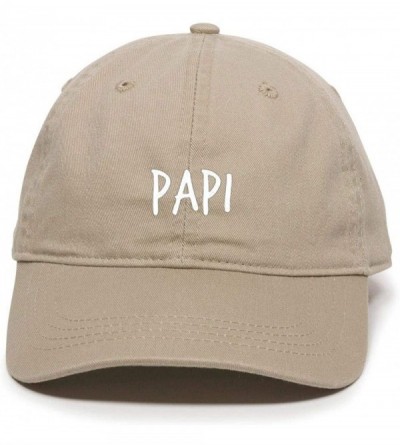 Baseball Caps Papi Daddy Baseball Cap- Embroidered Dad Hat- Unstructured Six Panel- Adjustable Strap (Multiple Colors) - Khak...