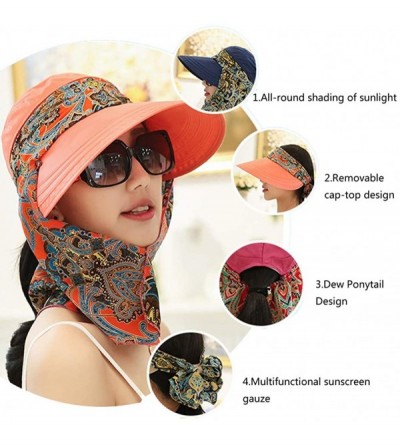 Sun Hats Sun Hat for Women Large Wide Brim Hats Girls Beach UV Protection Packable Baseball Caps - Khaki-c - CZ18RYGDTZS $12.48