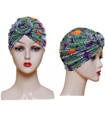 Skullies & Beanies Women Pre-Tied Bonnet Turban for Women Printed Turban African Pattern Knot Headwrap Beanie - CY192UANIZS $...