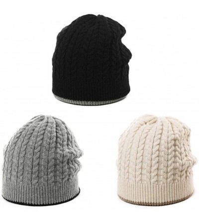 Skullies & Beanies Women's Winter Knitted Pom Beanie Ski Hat/Visor Beanie Newsboy Cap Wool/Acrylic - Grey89225 - CF18IL0TTC0 ...