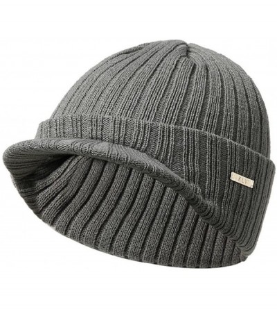 Skullies & Beanies Men Women Knit Hats Baggy Winter Warm Wool Crochet Ski Beanie Skull Slouchy Cap - Gray - C718H3O2XKS $21.26