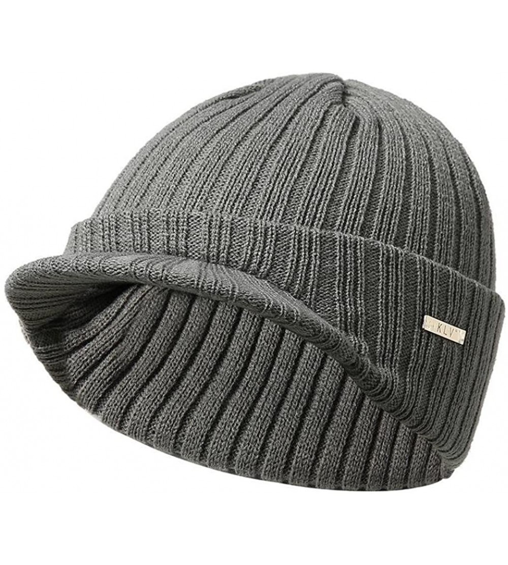 Skullies & Beanies Men Women Knit Hats Baggy Winter Warm Wool Crochet Ski Beanie Skull Slouchy Cap - Gray - C718H3O2XKS $11.95