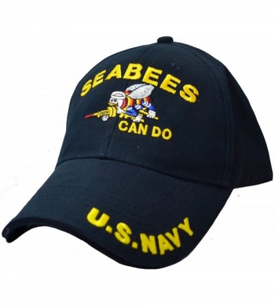 Baseball Caps Navy Seabees Can Do Low Profile Cap - C6123ZEKQKD $54.04