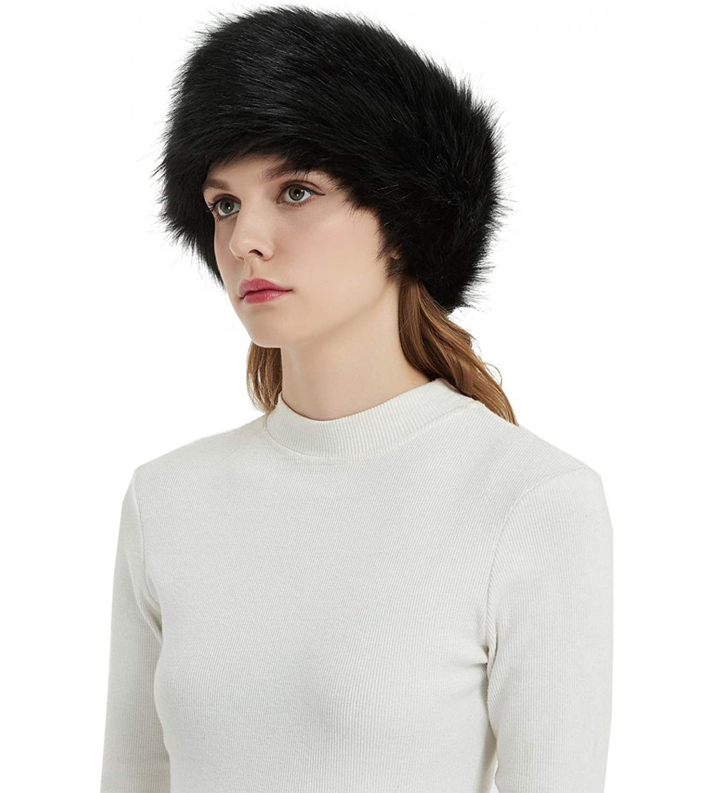 Faux Fur Winter Headband-Womens Fashionable Ski Hat Ear Warmer Headwrap ...