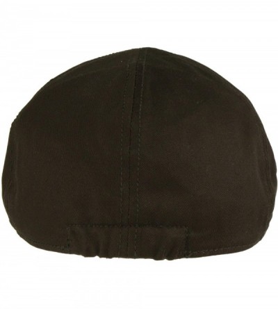 Sun Hats Men's 100% Cotton Duck Bill Flat Golf Ivy Driver Visor Sun Cap Hat - Black - CQ11KZ6ORQT $12.29