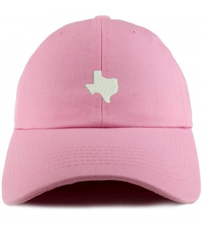 Baseball Caps Texas State Map Embroidered Low Profile Soft Cotton Dad Hat Cap - Pink - C918DD664S7 $21.68