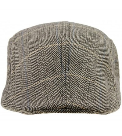 Baseball Caps Classic Herringbone Newsboy Hunting Headwear - Khaki - CF12NER7VNT $12.62
