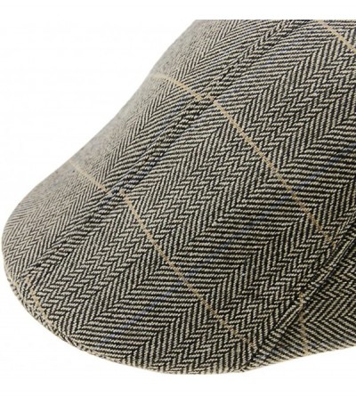 Baseball Caps Classic Herringbone Newsboy Hunting Headwear - Khaki - CF12NER7VNT $12.62
